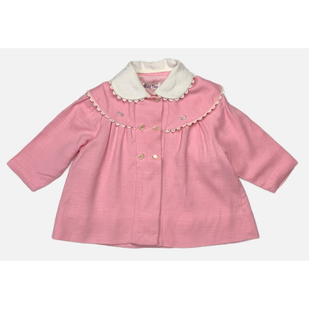 VINTAGE BABY GIRL SUMMER COAT, NO SIZE TAG,   CHECK MEASUREMENTS FOR SIZE